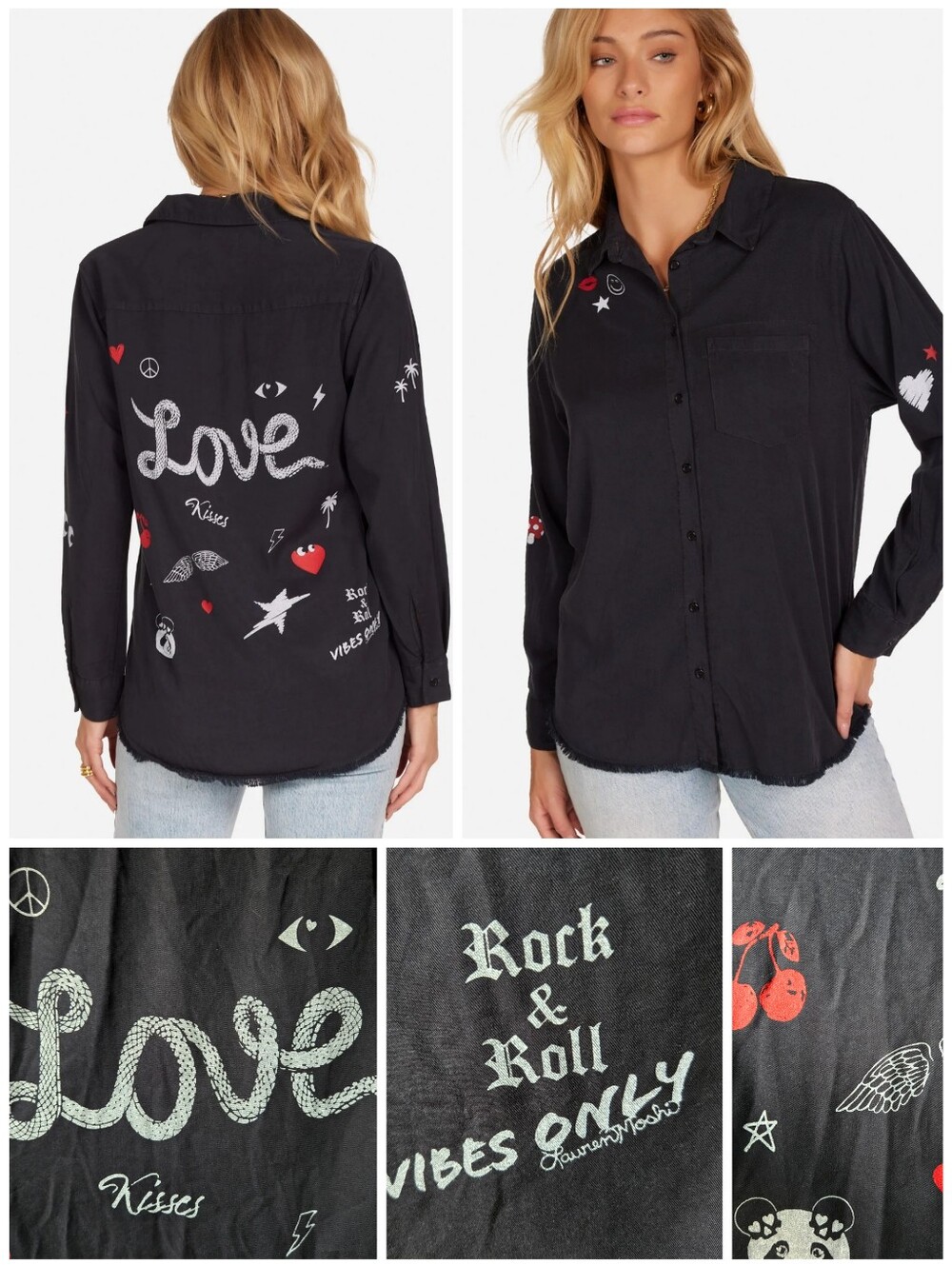 Lauren Moshi Sloane Snake Love Elements top
